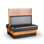 Thumbnail image #1 for JustChair Manufacturing JBD-WSS-SBT-36-GR2 Double Upholstered Booth, 36"H, Wooden Frame, Sewn Button-Tufted Back