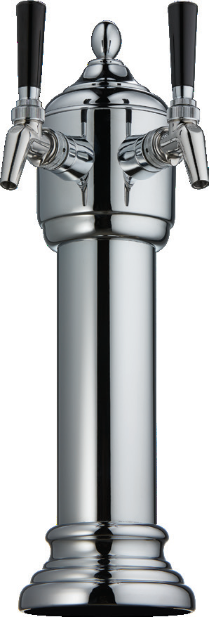 Product image #5 for Perlick Napoli 2-Faucet Glycol-Cooled Countertop Draft Beer Tower, Polished Chrome