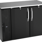 Thumbnail image #1 for Victory Refrigeration VBBN48HC-B Two-Section Back Bar Refrigerator, 48"W x 26-1/8"D, 2 Solid Doors, Black Exterior, Stainless Steel Top