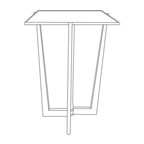 Thumbnail image #1 for Eastern Tabletop C750S LED Cocktail Table, 30" Square x 41"H, Laminate Top with Stainless Steel Edge, Rechargeable Battery