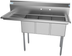 Thumbnail image #4 for KoolMore 55-Inch 3-Compartment Stainless Steel Commercial Sink with Left Drainboard