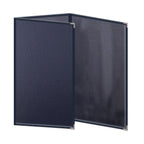 Thumbnail image #1 for Risch Pajco 2003 8.5X14 Triple-Fold Semi-Flexible Menu Cover, 8-1/2 x 14 in, Leatherette Binding, Clear Vinyl Pockets Case of 25
