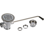 Thumbnail image #1 for AllPoints Foodservice Parts & Supplies 561537 Twist Handle Waste Valve, 2" Drain Outlet, 3-1/2" Sink Opening, Nickel-Plated Brass
