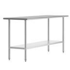 Thumbnail image #1 for Flash Furniture NH-WT-2472-GG Portable Stainless Steel Prep and Work Table, 72"W x 24"D, 18-Gauge Top, Galvanized Undershelf, 4 Casters