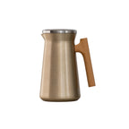 Thumbnail image #1 for Steelite International Complements 7401MM122 Vacuum-Insulated Stainless Beverage Server with Wood Handle, 0.7 L, Dark Champagne