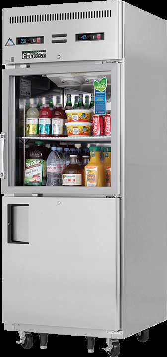 Product image #5 for Everest ES Series One-Section Dual Temperature Reach-In Refrigerator/Freezer Combo with Glass and Solid Half Doors