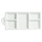 Thumbnail image #1 for G.E.T. Bugambilia MJ602MW 5-Compartment Cast Aluminum Condiment Dish, 10.14 oz, Marble White
