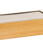 Thumbnail image #1 for Cal-Mil 22072-4-60 Bamboo Cold Concept Frame with Cold Pucks and Stainless Steel Tray, 9-1/2"W x 17-3/4"D x 4-3/4"H