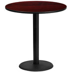 Thumbnail image #1 for Flash Furniture XU-RD-42-MAHTB-TR24B-GG Round Bar-Height Pedestal Table, 42" Diameter, 43-1/8"H, Mahogany Laminate