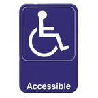 Thumbnail image #1 for Thunder Group PLIS6911BL Accessible Handicap/Wheelchair Sign, Self-Adhesive, White on Blue, 6 x 9 Inch Case of 72