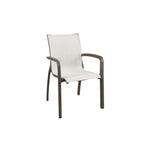 Thumbnail image #1 for Grosfillex Sunset UT070599 Outdoor Stacking Armchair, Textilene Sling, Resin Frame, Beige Fabric Case of 4