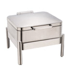 Thumbnail image #1 for Eastern Tabletop Jazz 3874S Square 6-qt Stainless Steel Induction Chafer with Hinged Cover and Stand