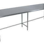 Thumbnail image #2 for BK Resources CVTOB-9636 96 x 36 Inch 16-Gauge 304 Stainless Steel Work Table, Flat Top, Open Base, Adjustable Feet, 34-3/4 Inch High