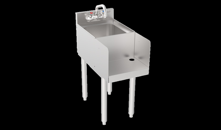 Product image #5 for Krowne Silver Series 12-Inch x 22.5-Inch Freestanding Blender Dump Sink with Recessed Step and Faucet