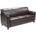 Thumbnail image #1 for Flash Furniture Hercules - Diplomat BT-827-3-BN-GG Reception Sofa, 70"W, Brown LeatherSoft Upholstery, Flared Arms