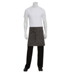 Thumbnail image #1 for Chef Works Dorset AHWAQ014-PEW-0 Half-Length Bistro Apron, 19"L x 31"W, 100% Cotton, Gray, 2 Pockets