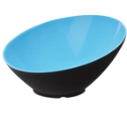 Thumbnail image #1 for G.E.T. GET B-788-BL/BK . . Cascading Melamine Bowl, 16 oz, 8" Round, Blue/Black Case of 6