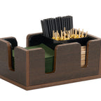 Thumbnail image #1 for Cal-Mil Vista 3499-140 Plastic Bar Organizer, Mocha, for Straws, Stirrers & Bar Tools, 10.75" x 7" x 4.75"H