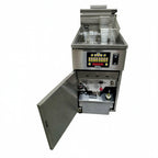 Thumbnail image #1 for Royal Range of California Delux Series RHEF-45-4-CM Gas 4-Tank Tube-Fired Fryer Battery, 45–50 lb Each, Built-In Filtration, Computer Controls