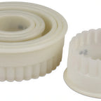 Thumbnail image #1 for JB Prince Matfer T235 7 Fluted Round Plastic Cookie Cutter Set, 7-Piece, 1-3/8 to 3-3/4 in Diameter