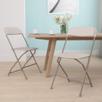 Thumbnail image #2 for Flash Furniture Hercules LE-L-3-BEIGE-GG Folding Chair, Beige Contoured Plastic Seat and Back, Steel Frame, 650 lb Capacity