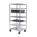 Thumbnail image #1 for SPG International Kelmax 4H1543 5-Tier Open Aluminum Universal Cart, 16"W x 32"D x 43"H, 5" Swivel Casters