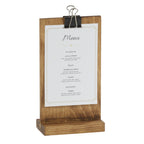 Thumbnail image #1 for Cal-Mil Madera 2036-46-99 Pine Wood Double-Sided Clip Menu Card Holder, Holds 4" x 6" Card Case of 6