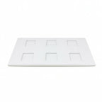 Thumbnail image #1 for G.E.T. Zen - EGS JW6TB-W Rectangular Melamine Ramekin Base Plate, White, 6-Well, 11 x 6-1/2 Inch Case of 6