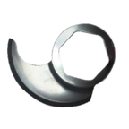 Thumbnail image #1 for Alfa International R6-OFF Commercial Food Processor Bottom Blade, Stainless Steel, Beveled Edges, White Plastic Hubs