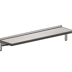 Thumbnail image #1 for Winholt Equipment SCASS-2460-3-SU Cantilevered Aluminum Shelving Unit, 3 Solid Shelves, 24" D x 60" W x 72" H