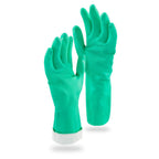 Thumbnail image #1 for Libman Commercial 1317 Nitrile Cleaning Gloves, Small, 13"L, 14 mil, Textured, Solvent Resistant Case of 12 Pair