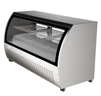 Product image #6 for KoolMore 82-Inch Curved Glass Refrigerated Deli Display Case, 32 Cu. Ft., Stainless Steel