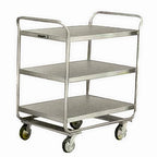 Thumbnail image #1 for Lakeside Manufacturing 244 3-Shelf Stainless Steel Utility Bus Cart, 500 lb Capacity, 33"W x 21"D Shelves