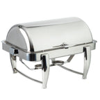 Thumbnail image #1 for TableCraft Products 12188 9 qt Full-Size Rectangular Stainless Steel Roll-Top Chafer with Canned Heat