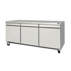 Thumbnail image #1 for Infrico USA IUC-UC72R Three-Section Undercounter Refrigerator, Solid Doors, Bottom-Mounted Self-Contained Refrigeration