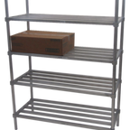 Thumbnail image #1 for Channel Manufacturing TA2060-5-KIT Adjustable Aluminum Wall-Mounted Shelving Kit, 60"W x 20"D x 72"H, 5 Shelves