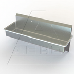 Thumbnail image #1 for AERO Manufacturing MWS-1872 Wall-Mounted Multi-User Hand Wash Sink, 72"L x 18"D, 16-Gauge 300 Series Stainless Steel