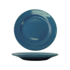 Thumbnail image #1 for International Tableware Cancun CA-9-LB Light Blue Ceramic Plate, 9-3/4" Round, Wide Rim, Rolled Edge Case of 2 Dozen