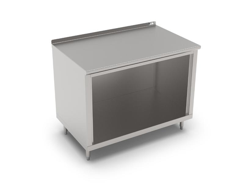 Product image #5 for John Boos 48 Inch x 30 Inch Stainless Steel Cabinet Base Work Table with Open Front and 1-1/2 Inch Rear Riser