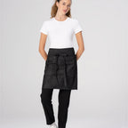 Thumbnail image #1 for Chef Works AHWXX012-BLK-0 Half Bistro Apron, Black, 19"L x 31"W, Poly/Cotton, 2 Pockets
