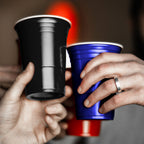 Thumbnail image #2 for G.E.T. SC-16-BK 16 oz Black Ribbed Polypropylene Plastic Tumbler Dozen Case of 2 Dozen