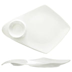 Thumbnail image #1 for International Tableware KT-145 Porcelain Plate, 14-1/2", with 2-1/2 oz Round Well, Bright White