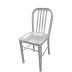 Thumbnail image #1 for Oak Street Navy Series CM-252-ALM Stackable Aluminum Dining Chair, Slat Back, Brushed Finish