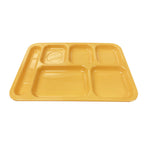 Thumbnail image #1 for Thunder Group ML801YW Melamine Tray, 14-1/2"W x 10"D x 1-1/8"H, Left-Hand 6-Compartment, Yellow, NSF 1 Dozen