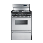 Thumbnail image #1 for Summit Commercial TEM630BKWY 24"W Electric Range with Digital Clock, Black Exterior, Stainless Steel Door, Porcelain Top