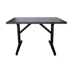 Thumbnail image #1 for Grosfillex Omega US286744 Rectangular Indoor/Outdoor Dining Table, 45" x 28", Dark Concrete Top, Charcoal Resin Base