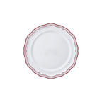 Thumbnail image #1 for Steelite International Folio, Porcelain 62586FP813 6.5-Inch Round Porcelain Rim Plate, Scalloped Edge, Adelina Triple Line Maroon Case of 2 Dozen