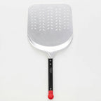 Thumbnail image #1 for JB Prince UA262 12 Rectangular Stainless Steel Perforated Pizza Turning Peel, 12" x 14"
