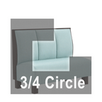 Thumbnail image #1 for ATSMFG ATS AT&S-ATQ-K36-3CH GR7 Kevin Three Quarter Circle Booth, single, 48" x 90" x 90" x 48"long x 36" high, 3-channel back, removable sinuous