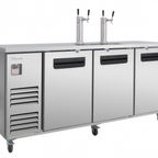 Thumbnail image #1 for Blue Air FSE LLC BLKC90-4S-HC 90-inch Three-Section Keg Cooler, 4 Half-Barrel Capacity, Two Double-Faucet Beer Towers